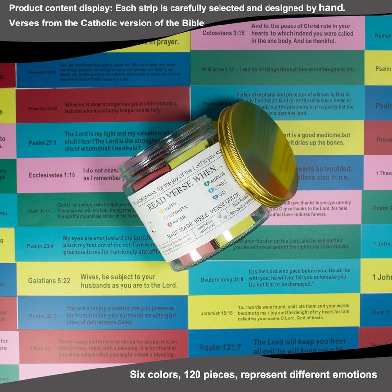 CODINOO Catholic Bible Verse Jar,Catholic Gifts For Women Men Kids Teens,Bible Verses in a jar,First Communion for Girls Boys,Confirmation Gift for Teen,Religious Gifts,Prayer the Hope Jar - Image 5